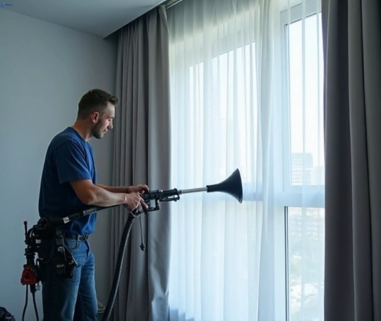 Professional commercial curtain cleaning process equipment Matty Curtain Cleaning lindfield-nsw