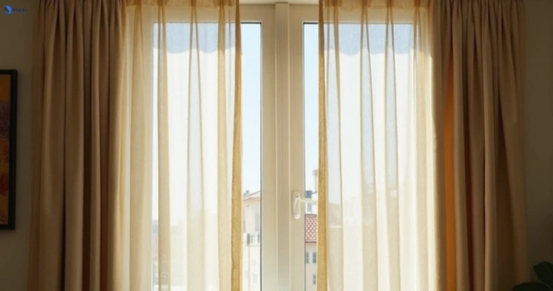 Dull dusty drapes in lindfield-nsw before professional cleaning